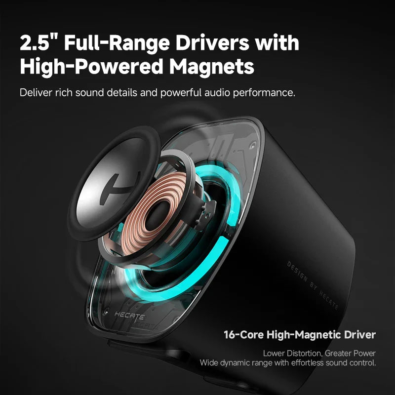 NNEOBA RGB Computer Speakers Bluetooth USB-C 3.5mm Input